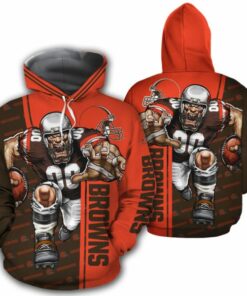 Cleveland Browns Hoodies Mens Mascot 3D Ultra Cool Gifts for Fans