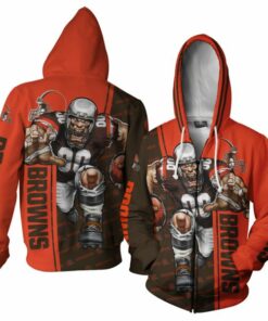 Cleveland Browns Hoodies Mens Mascot 3D Ultra Cool Gifts for Fans
