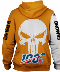 Cleveland Browns Hoodies Mens Skull Printed Gifts for Fans