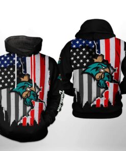 Coastal Carolina Chanticleers Ncaa Us Flag 3D All Over Print Hoodie, Zip-Up Hoodie
