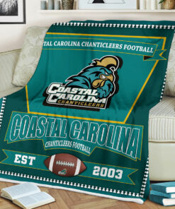Coastal Carolina Chanticleers Sherpa Fleece Blanket Gifts for NCAA Fans