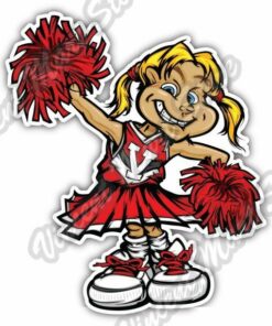 College Cheerleader NCAA Girl Gift Idea Logo Vinyl Decals Sticker For Car Truck Door And Window Laptop Gifts For Fans
