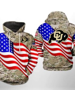 Colorado Buffaloes Ncaa Us Flag Camo Veteran 3D All Over Print Hoodie, Zip-Up Hoodie