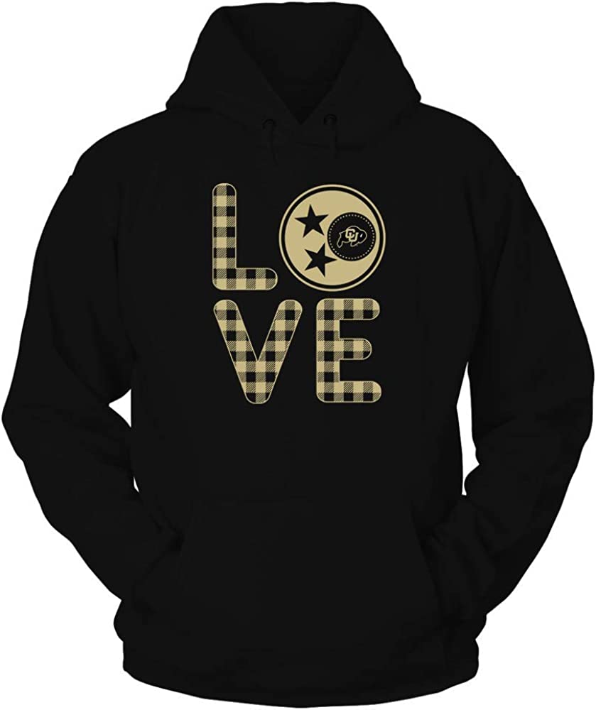 Colorado Buffaloes Stacked Love Tristar Checkered Pattern Shirt, CU Buffs Sweatshirt, Shirt, Hoodie Gifts for NCAA Fans
