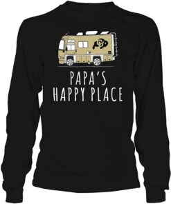 Colorado Buffaloes T-Shirt - Camping Papa's Happy Place Team, CU Buffs Sweatshirt, Shirt, Hoodie Gifts for NCAA Fans