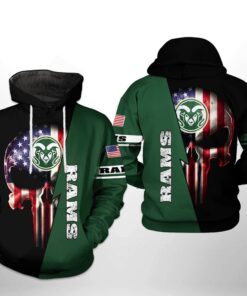 Colorado State Rams Ncaa Us Flag Skull 3D All Over Print Hoodie, Zip-Up Hoodie