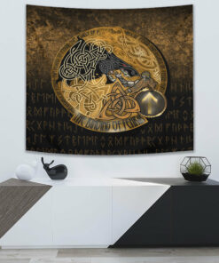 Colorful Tree of Life With Triquetra Tapestry for Wall Décor