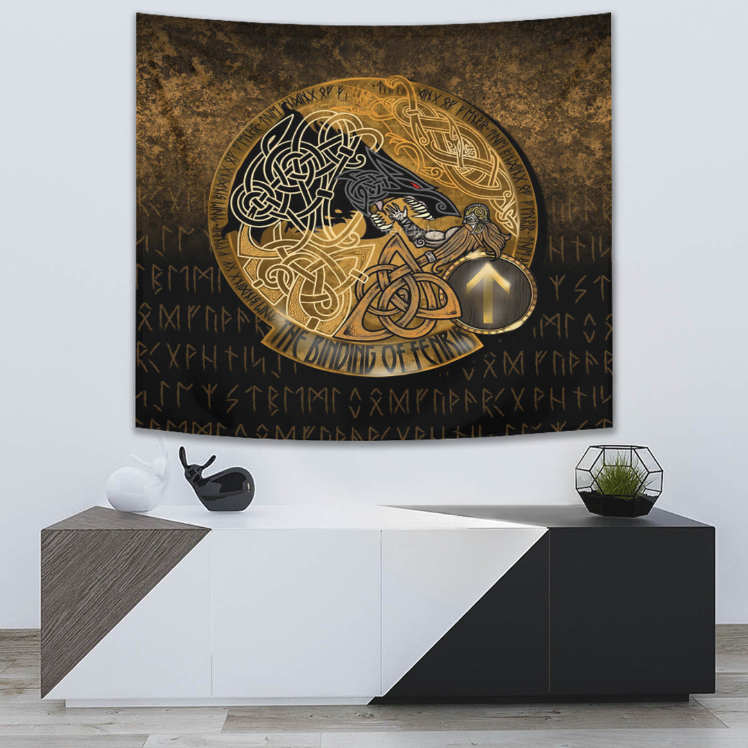 Colorful Tree of Life With Triquetra Tapestry for Wall Décor