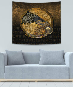 Colorful Tree of Life With Triquetra Tapestry for Wall Décor