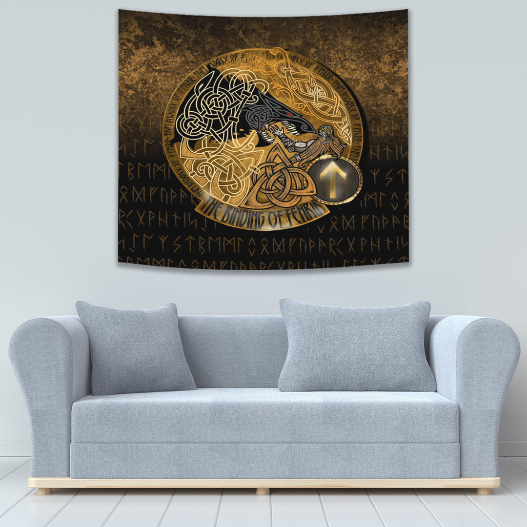 Colorful Tree of Life With Triquetra Tapestry for Wall Décor
