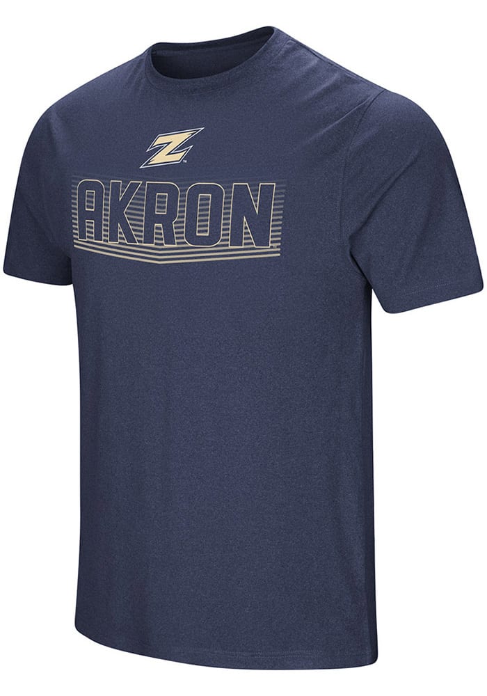 Colosseum Akron Zips Navy Blue Electricity Short Sleeve Shirt
