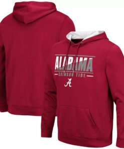 Colosseum Crimson Alabama Crimson Tide Slash Stack 2.0 Pullover Hoodie