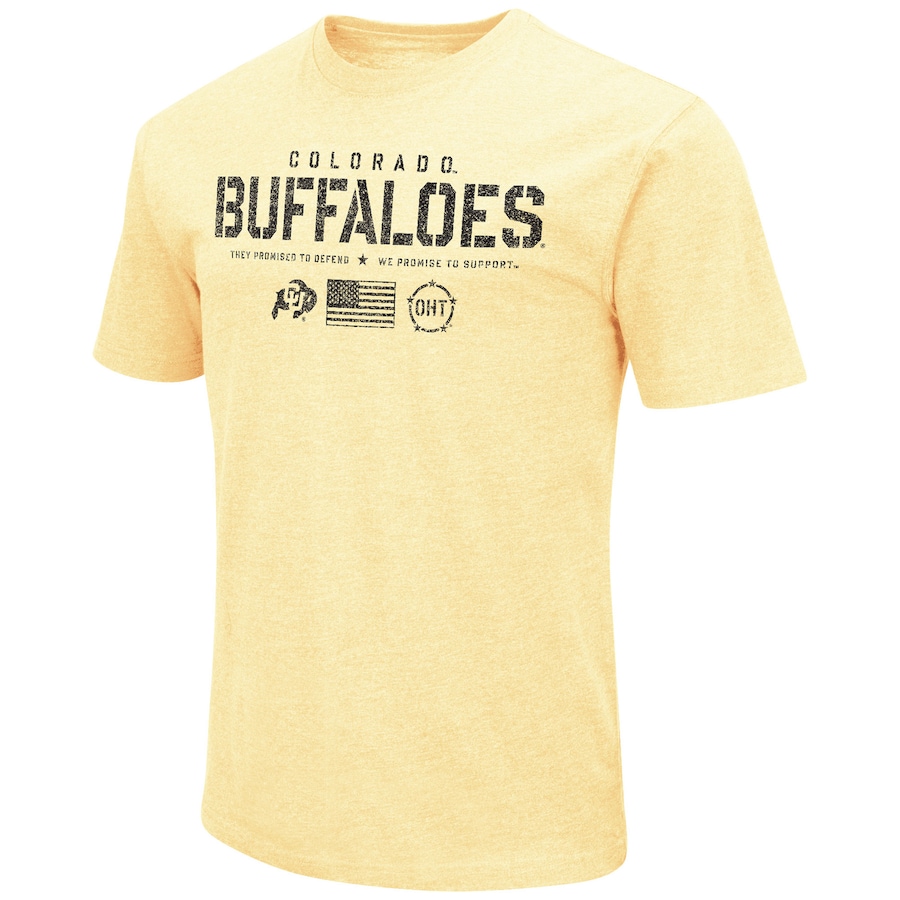 Colosseum Gold Colorado Buffaloes Oht Military Appreciation Flag 2.0 T-Shirt, CU Buffs Sweatshirt, Shirt, Hoodie Gifts for NCAA Fans