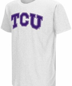 Colosseum TCU Horned Frogs Youth White Graham Short Sleeve T-Shirt, University Football Fan Shirt, TCU Shirts Gift for Fans