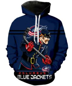 Columbus Blue Jackets Hoodie Mascot 3D Printed Gifts for Fans