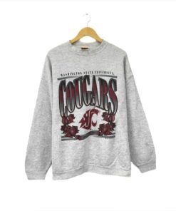 Cougars Washington State University Rose Bowl USA Vintage 90s Big Logo Spellout Crewneck Sweatshirt, Gifts for NCAA Fans