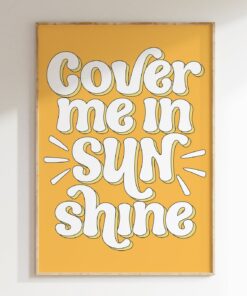 Cover Me In Sunshine Motivational Quote Aesthetic Vintage 70s Poster Wall Art Canvas Prints