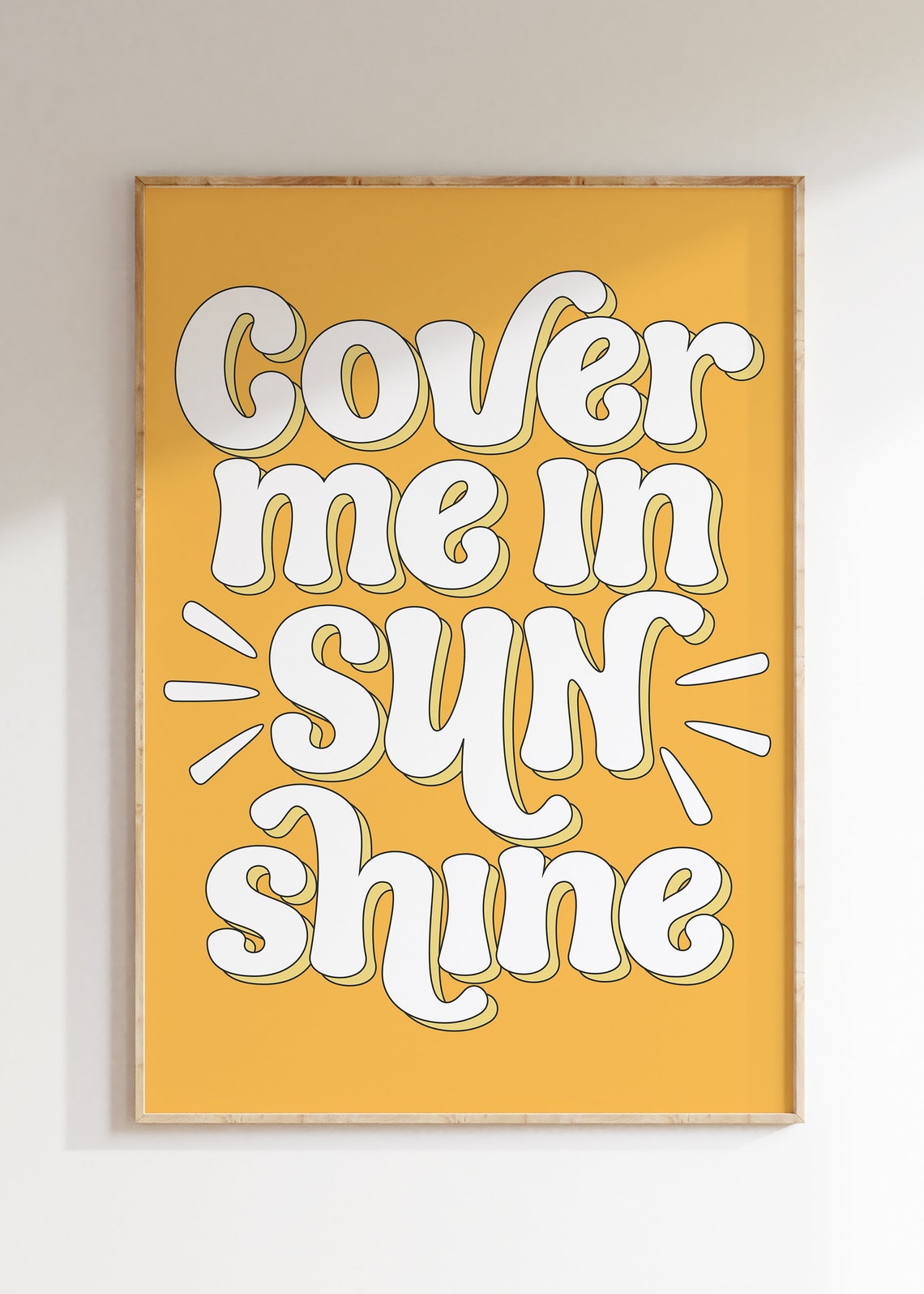Cover Me In Sunshine Motivational Quote Aesthetic Vintage 70s Poster ...