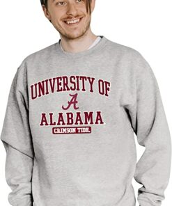 Crewneck Sweatshirt Twill Applique Grey, Alabama Sweatshirt Gifts for Alabama Fans