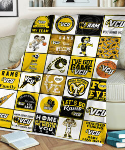Custom Name NCAA VCU Rams Sherpa Fleece Blanket