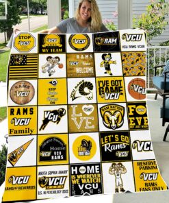 Custom Name NCAA VCU Rams Sherpa Fleece Blanket