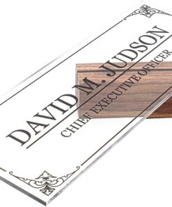 Customize Nameplate - Printed on Clear Solid Block of Acrylic Glass Desk Accessories - Personalized Office Gifts Décor For Men Boss Co-Working (8