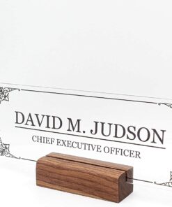 Customize Nameplate - Printed on Clear Solid Block of Acrylic Glass Desk Accessories - Personalized Office Gifts Décor For Men Boss Co-Working (8