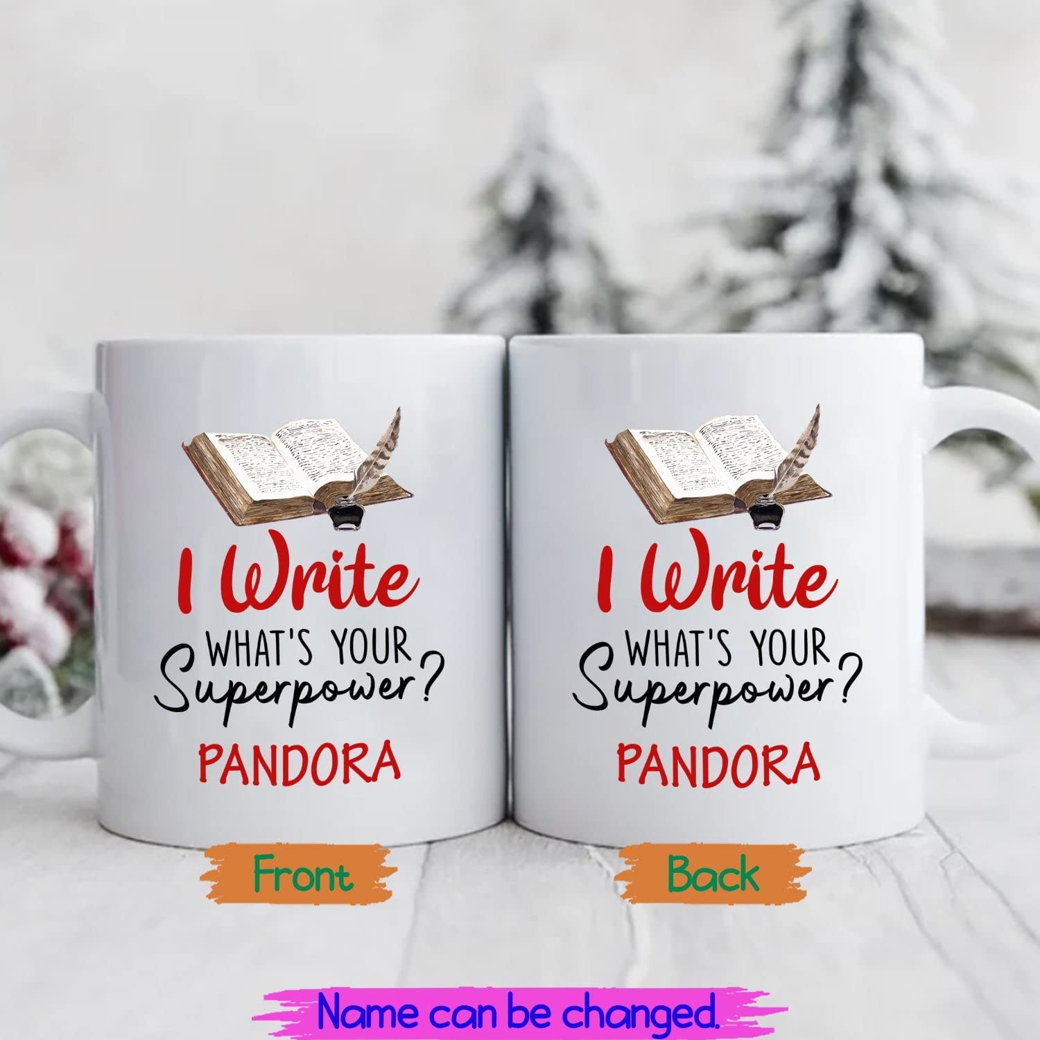 Customized Writer Coffee Cup For Men,Women, I Write What's Your Superpower White Mug 11Oz 15Oz Gift For Writer,Novelist,Poet,Author, Personalized Writing Ceramic Mug