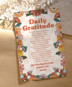 Daily Gratitude Be Thankfull For What You Have Motivational Quote Aesthetic Vintage 70s Poster Wall Art Prints