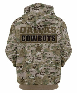 Dallas Cowboys Hoodie Camo Printed 3D Pullover Zip Up Hoodies Gifts for Fans