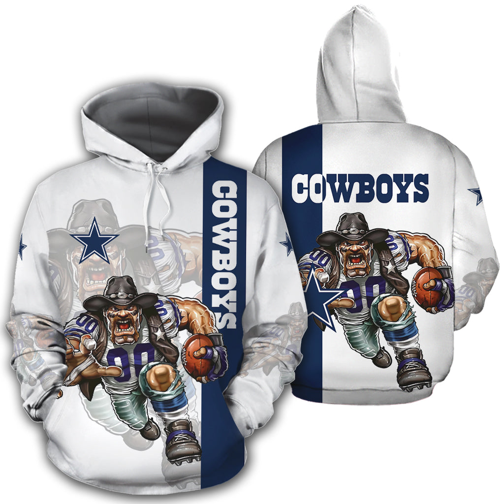 Dallas Cowboys Hoodies Mens Mascot 3D Ultra Cool Gifts for Fans