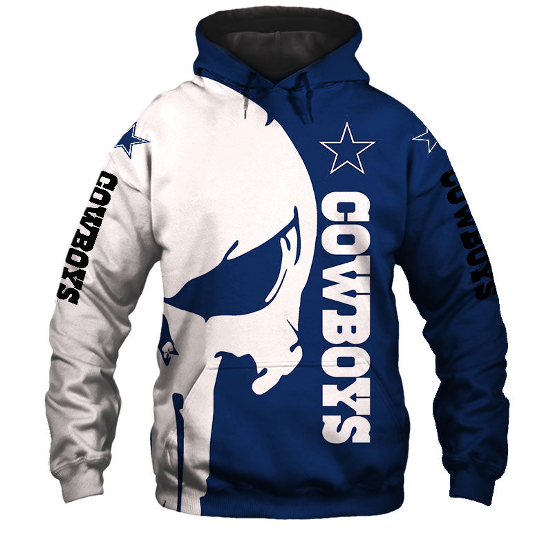 Dallas Cowboys Hoodies Mens Skull Printed Gifts for Fans