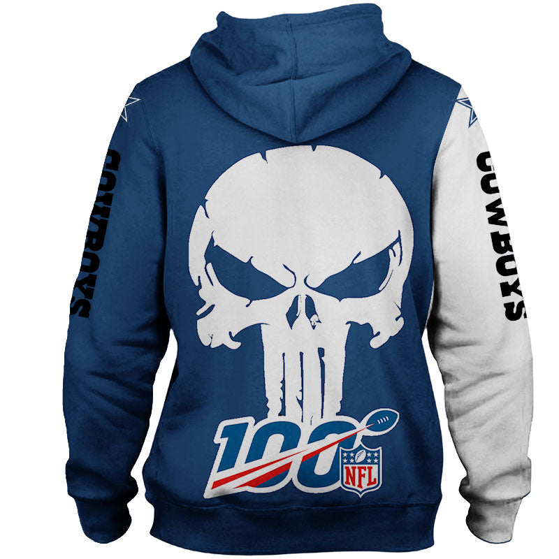 Dallas Cowboys Hoodies Mens Skull Printed Gifts for Fans