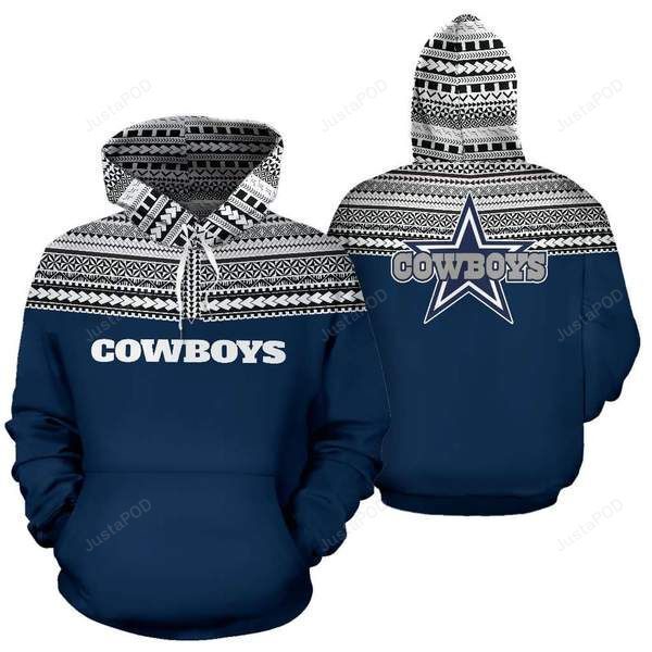 Dallas Cowboys Ncaa Football Maori Tattoo 3D All Over Print Hoodie, Zip-Up Hoodie