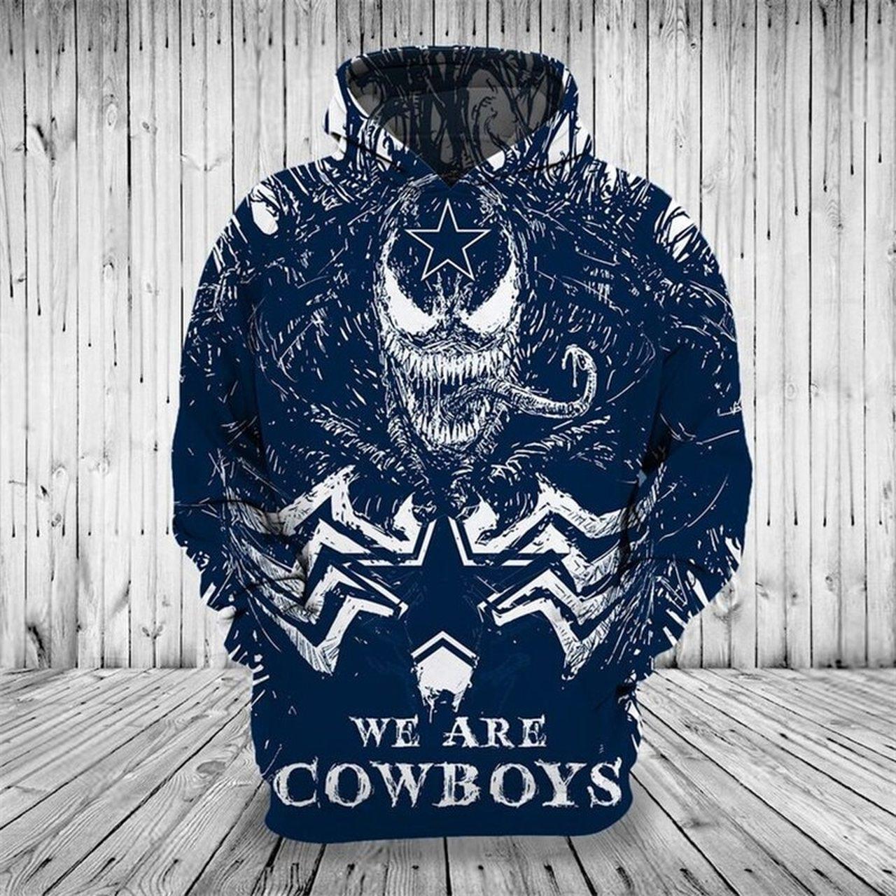 Dallas Cowboys Pullover Hoodie 3D Venom Hoodies Gifts for Fans