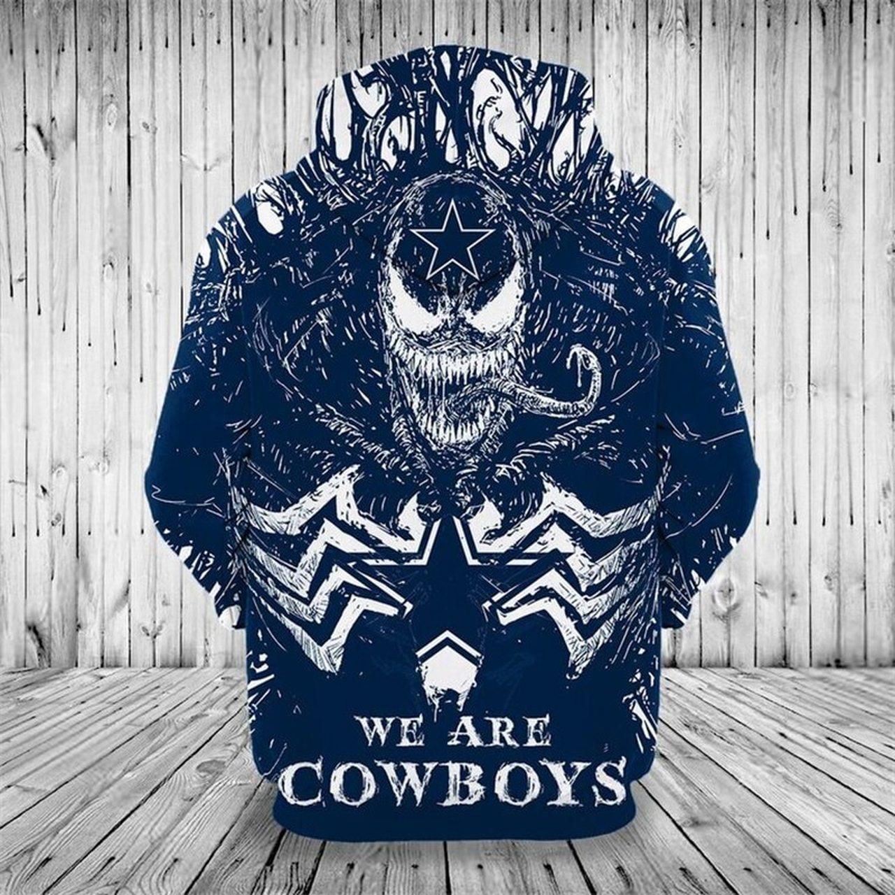 Dallas Cowboys Pullover Hoodie 3D Venom Hoodies Gifts for Fans