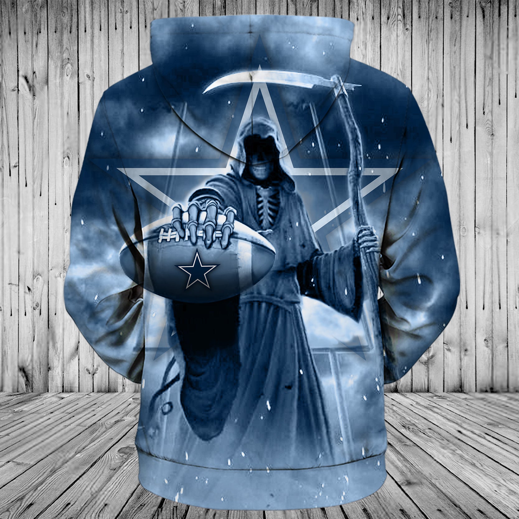 Dallas Cowboys Zipper Hoodies, Pullover Hoodies 3D Death Skull Gifts for Fans