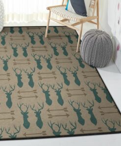Deer Kitchen Rugs, Rustic Deer Rug, Rustic Rug, Rustic Lodge Area Rugs, Carpet for Living Room A27