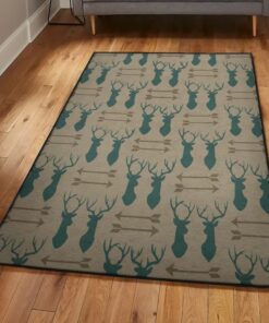 Deer Kitchen Rugs, Rustic Deer Rug, Rustic Rug, Rustic Lodge Area Rugs, Carpet for Living Room A27