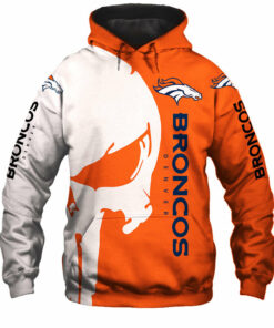 Denver Broncos Men's Hoodies Skull Printed Gifts for Fans