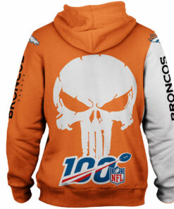 Denver Broncos Men's Hoodies Skull Printed Gifts for Fans