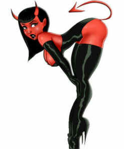 Devil Pinup Girl Evil Hot Rod Sexy Girl Pin Up Racing Sticker Rat Fink Tools