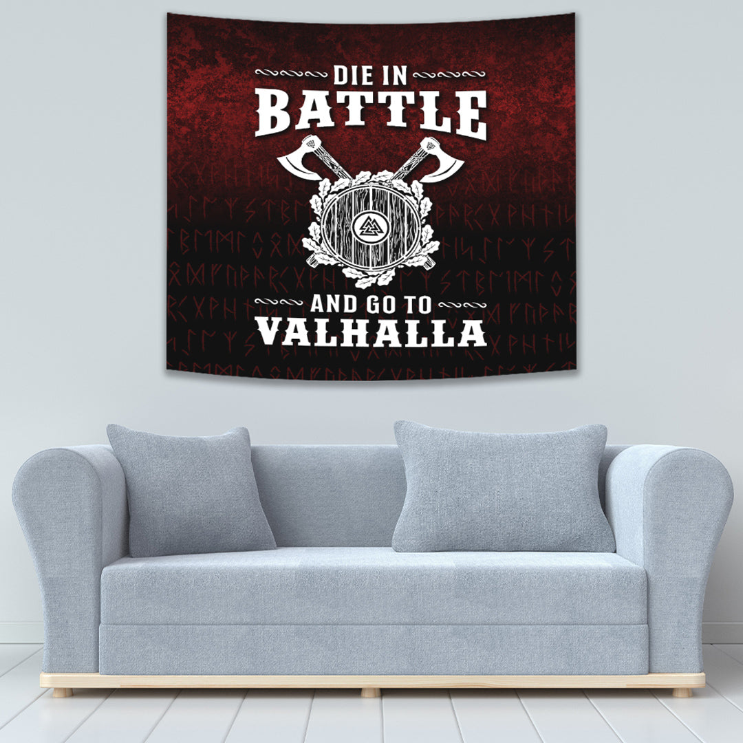 Die in Battle and Go To Valhalla Tapestry for Wall Décor