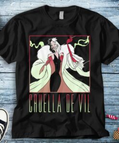 Disney 101 Dalmatians Cruella De Vil Portrait Box Up T-Shirt Unisex Tee Adult T-shirt Kid Shirt Long Sleeve Hoodie Sweatshirt Women's Tank