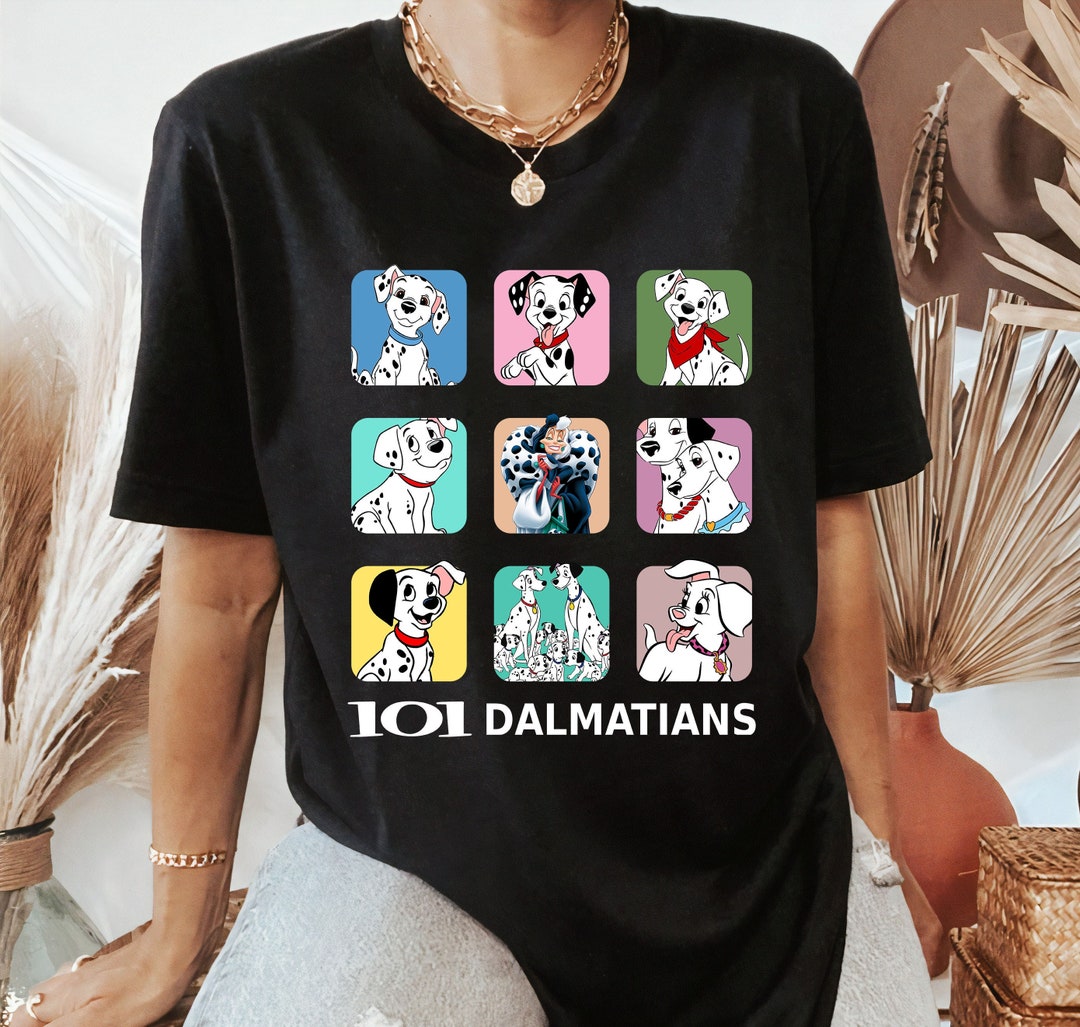 Disney 101 Dalmatians T-Shirt, Happy Dog T-Shirt, Cruella T-Shirt, Dog T-Shirt, Disneyland Vacation Trip Gift Unisex Adult T-shirt Kid Shirt