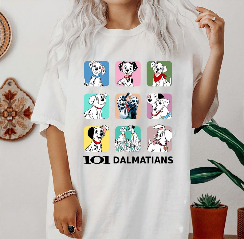 Disney 101 Dalmatians T-Shirt, Happy Dog T-Shirt, Cruella T-Shirt, Dog T-Shirt, Disneyland Vacation Trip Gift Unisex Adult T-shirt Kid Shirt