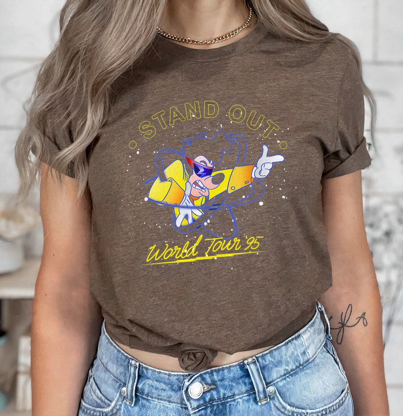 Disney A Goofy Movie Goofy Stand Out World Tour '95 Retro Vintage Shirt, Magic Kingdom, Disneyland Family Vacation Gift Unisex T-shirt Kid