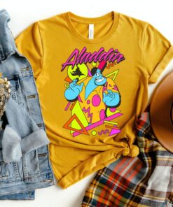 Disney Aladdin Genie 90s Style Portrait T-Shirt, Magic Kingdom, Disneyland Family Trip Vacation 2022 Gift Unisex T-shirt Kid