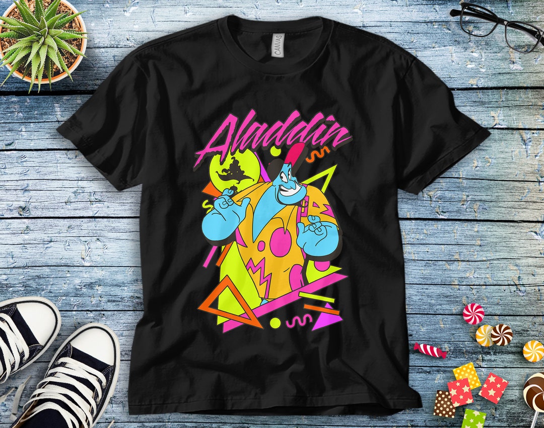 Disney Aladdin Genie 90s Style Portrait Unisex Tee Adult T-shirt Kid Shirt Long Sleeve Hoodie Sweatshirt Women's Tank