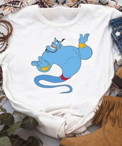 Disney Aladdin Genie Floating Happy Portrait Shirt, Disneyland Vacation Holiday Unisex T-shirt Family Birthday Gift Adult Kid Toddler Tee
